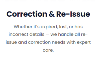 correction & reissue